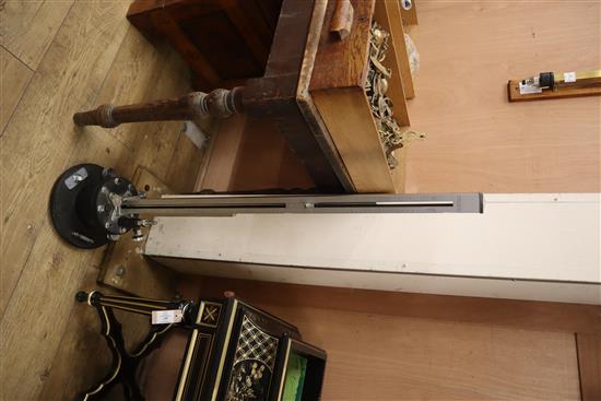 An aluminium and steel bench barometer by Negretti & Zambra, London, No. M/4295 H.109cm